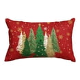 thumbnail image 1 of Cinvoph 20"x12" Christmas Plush Pillow Cover Decorative Tree Throw Pillow Cases for Winter Xmas New Year, Soft Cushion Covers for Couch Sofa Bed Living Room Party Decoration Red, 1 of 6