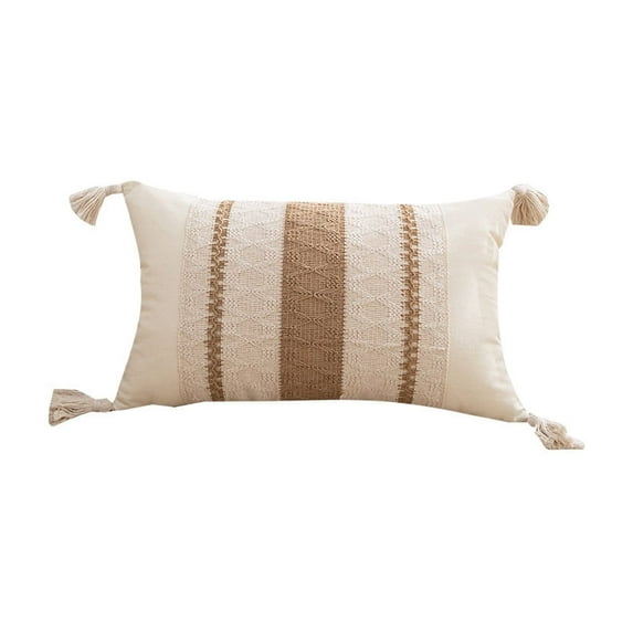 Cinvoph 20"x12" Plain Colored Throw Pillow Covers Cushion Cases, Soft Cotton Striped Pillow Covers for Couch Sofa Bed Chair Living Room Bedroom, Modern Home Decor for All Seasons