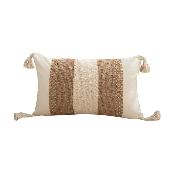 Cinvoph 20"x12" Plain Colored Throw Pillow Covers Cushion Cases, Soft Cotton Striped Pillow Covers for Couch Sofa Bed Chair Living Room Bedroom, Modern Home Decor for All Seasons