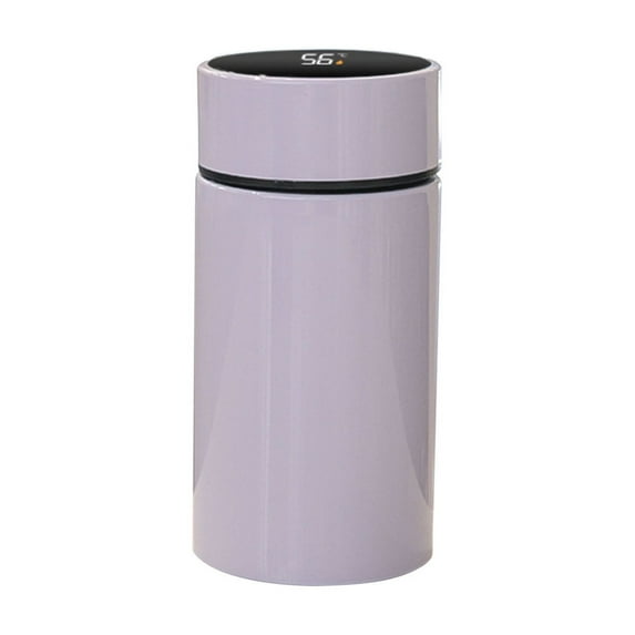 Cinvoph 200ml Mini Thermal Cups, Insulated Coffee Cup, Smart Insulated Cup with Leak Proof Lid and Temperature Display for Home Office Outdoor Camping Wedding Party, Purple