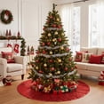thumbnail image 1 of Cinvoph 21" Mini Christmas Tree Skirt Sequin Tree Skirt Glitter Skirt for Christmas Tree Xmas Holiday Ornaments Christmas Tree Stand Cover Decor, Red, 1 of 7