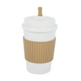 thumbnail image 1 of Cinvoph Wheat Straw Coffee Mugs with Non-Slip Handle, Coffee Cups with Lid, Environmentally Friendly for Hot Cold Beverages Americano Tea Beer Hot Cocoa Khaki, 1 of 8