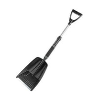 Cinvoph 28"-33" Retractable Snow Shovel with Assist Handle & 8.5" Blade Heavy-Duty Snow Ice Removal Tool for Driveways, Sidewalks & Winter Maintenance, Black