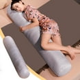 thumbnail image 1 of Cinvoph 28" Long Body Pillow Soft Velvet Support for Side Sleeping Washable Breathable Bedside Cushion for Bedroom Rest, Gray, 1 of 6