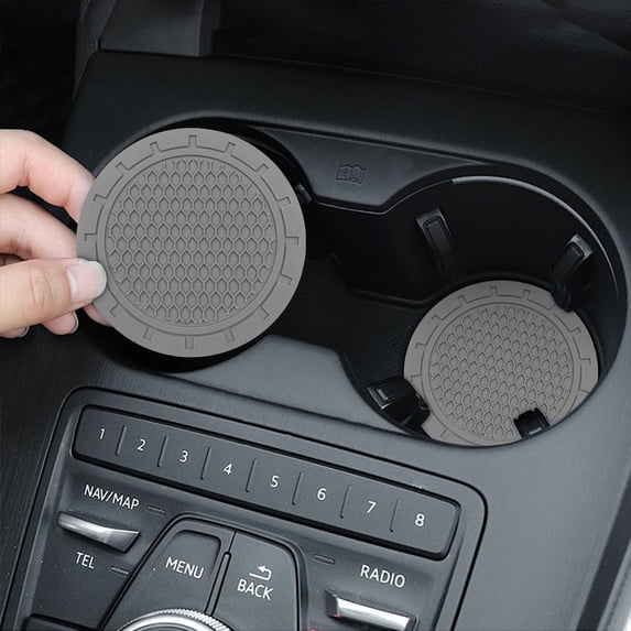 Cinvoph 2pcs Cup Coaster for Car Solid Color Heat Insulation Non-Slip Cup Holders Embedded Honeycomb Car Coasters 2.76"