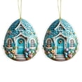 thumbnail image 1 of Cinvoph 2pcs Easter Egg Ornaments, Spring Mini Tree Hanging Decorations, Outdoor & Indoor Easter Home Decor 2.5x3 in, 1 of 6
