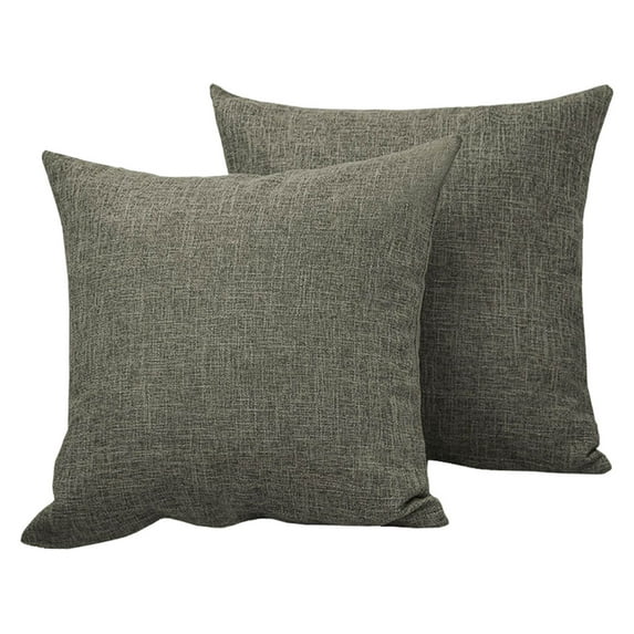 Cinvoph 2pcs Faux Linen Throw Pillow Cover Comfortable Breathable Decorative Cushion Cover For Living Room Bedroom Sofa Bed Home Decoration 16"