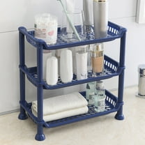 Cinvoph 3 Layer Bathroom Shelf Free-Standing Heavy Duty Multiuse Organizer for Bathroom,Kitchen,Vanity Storage and Organizer, Blue