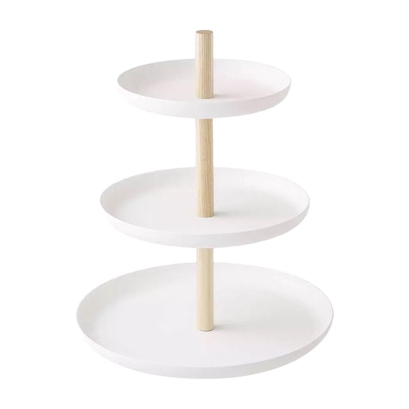 Cinvoph 3-Layer Serving Tray with Carry Handle Multi-Use Serving Stand Stand for Cupcake, Dessert & Fruit for Indoor Outdoor Party, Housewarming & Potlucks