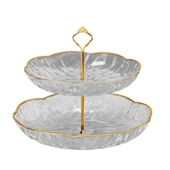 Cinvoph 3-Layered Fruit Plates - Exquisite Household Serving Plates for Coffee Table Living Room, Candy, Snack & Party Display, Sturdy Decorative Plates, A#Clear