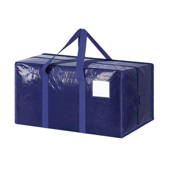 Cinvoph 30"x14"x13" Moving and Storage Bags, Heavy Duty, Large Packing Totes Supplies for Blanket, Comforter, Pillow, Bedding with Zipper Wide Open Design, Blue