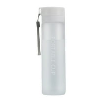 Cinvoph 30oz Sports Water Tumbler Exquisite Plastic Outdoor Bottle with Tea Infuser, Portable Clear Cup for Indoor Outdoor, Leak-Proof for Gym Hiking Camping Daily Use White