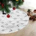 thumbnail image 1 of Cinvoph 31" Christmas Tree Skirt for Xmas Tree Holiday Party Decorations Plush Sequin Snowflake Tree Decor for Winter New Year Holiday, Silver, 1 of 6