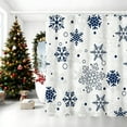 thumbnail image 1 of Cinvoph 35"x71" Christmas Shower Curtain - Snowflake Winter Bath Curtain Decor, Waterproof Shower Curtain with Hooks for Winter New Year Bathroom Curtain, Blue, 1 of 6