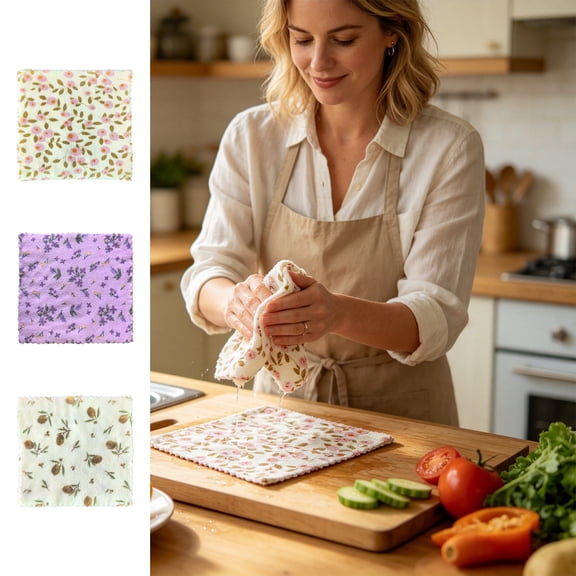 Cinvoph 4 Pack Kitchen Towels Oil Absorbent Lint Free Kitchen Cloths Fast Drying Reusable Towels for Dish Countertop Glass Kitchen Daily Household Cleaning 12" White