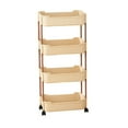 thumbnail image 1 of Cinvoph 4 Tier Rolling Storage Cart with Wheels Multifunctional for Home Kitchen Bathroom Office Space Saving Storage Organize Home Basic Rack, 1 of 6