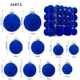 thumbnail image 1 of Cinvoph 46pcs Velvet Christmas Balls Ornaments Set, Exquisite Decorations Shatterproof Plastic Baubles for Xmas Tree Holiday Wedding Party Decor, Blue, 1 of 5