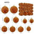 thumbnail image 1 of Cinvoph 46pcs Velvet Christmas Balls Ornaments Set, Exquisite Decorations Shatterproof Plastic Baubles for Xmas Tree Holiday Wedding Party Decor, Orange, 1 of 5