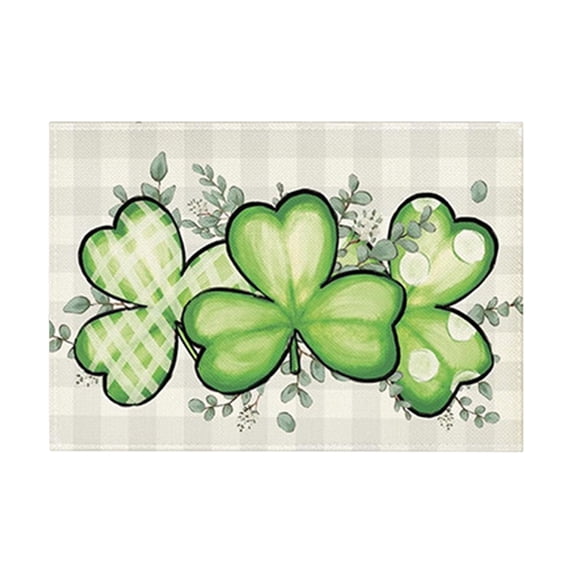 Cinvoph 4pcs Placemats Set St.Patrick's Day Shamrock Decorative Table Insulation Mats Cozy Home Decor for Holiday Party Table Arrangement 12"x18"