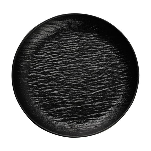 Cinvoph 4pcs Unbreakable Plastic Plates Reusable Lightweight Dinner Plates, Dishwasher & Microwave Safe Serving Trays for Kitchen, Outdoor Camping & Picnic Gatherings, Black