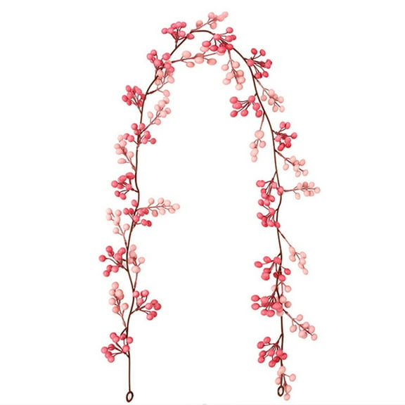 Cinvoph 5.9ft Christmas Artificial Garland with Exquisite Pink Berry for Fireplace, Mantle, Wall, Staircase Railing Indoor Outdoor Ornaments, Pink