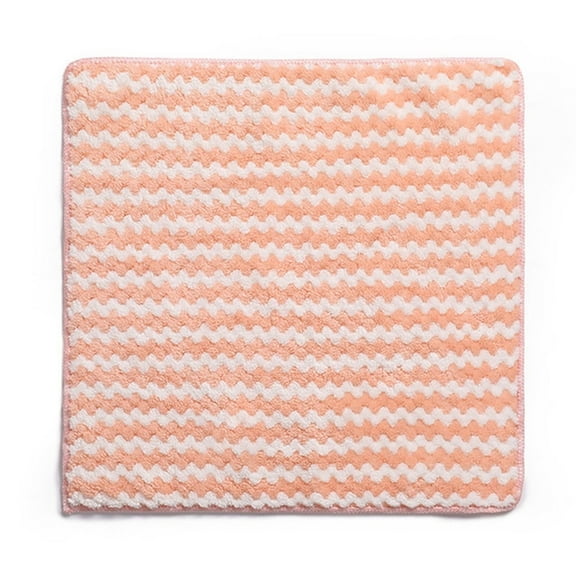 Cinvoph 5 Pack Thickened Cleaning Cloth, Streak-Free Easy to Clean Absorbent Rags Lint Free Non-Scratch Reusable for Kitchen, Window Glass & Bathroom 10"x10" Pink