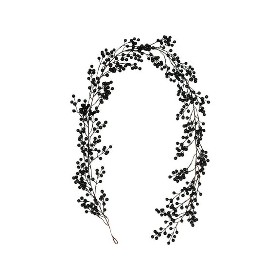 Cinvoph 6.4ft Christmas Berry Garland, Artificial Exquisite Berry Christmas Garland for Indoor Outdoor Home Fireplace Decoration for Winter Holiday New Year Decor, Black