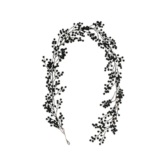 Cinvoph 6.4ft Christmas Berry Garland, Artificial Exquisite Berry Christmas Garland for Indoor Outdoor Home Fireplace Decoration for Winter Holiday New Year Decor, Black