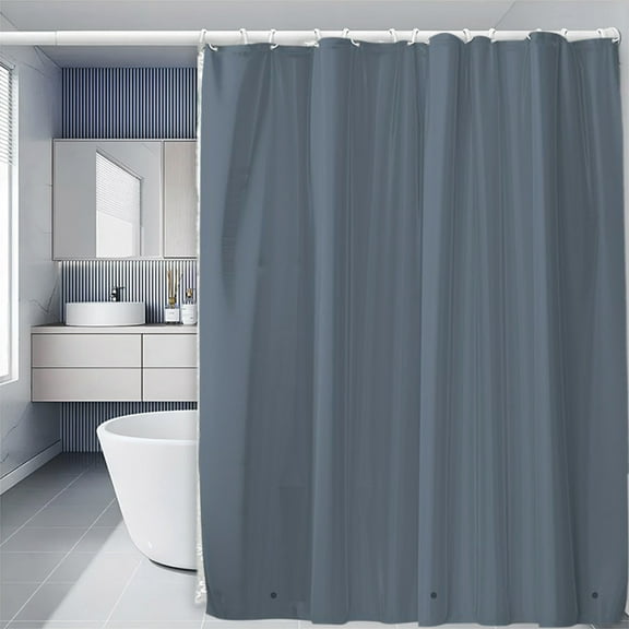 Cinvoph 71"x71" Plain Color Thickened Bath Curtain Waterproof Bathroom Simple Solid Color Shower Curtain for Home Durable Bath Decor with 12 Hooks, Blue