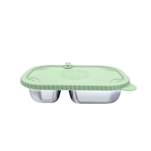 Cinvoph Airtight Bento Box Stainless Steel Lunch Box Compartments Silicone Lid Leak Proof Food Container For Work Office Travel Home Kitchen 17oz Green