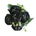 thumbnail image 1 of Cinvoph Artificial Flower 5 Heads Silk Fake Bouquet for Wedding Ceremony Bridal Valentines Day Decor Modern Indoor Layout 12", 1 of 5