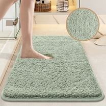 Cinvoph Bath Mat, Soft Thicken Absorbent Bathroom Rug Non Slip, Quick Dry, Machine Washable Floor Carpet for Tub Shower, Home Decor 16"x24" Green