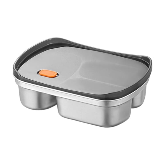 Cinvoph Bento Box for Adult Airtight Lunch Box 3 Compartments Microwave Safe Dishwasher Safe for Work Office Travel 8.5"x6"x3"