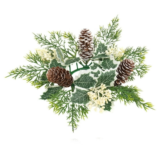 Cinvoph Candle Ring Wreath Valentine’s Day - Realistic Artificial Flower Candle Holders for Indoor Outdoor Wedding Anniversary Decor 12"x12"x2"