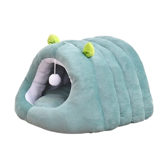 Cinvoph Cat Bed Warm Calming Pet Bed Anti Anxiety Cozy Cuddler Nest Removable Cushion Washable Soft Comfortable For Cats And Small Dogs 14"x17"x9" Green