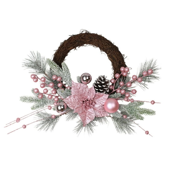 Cinvoph Christmas Artificial Garlands, Decorative Exquisite Pink Garland, Faux Garland for Fireplace, Mantle, Wall, Indoor, Outdoor Xmas Wedding Decorations, A
