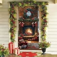 thumbnail image 1 of Cinvoph Christmas Door Cover Fireplace Door Banner, Durable Winter Holiday Decoration for Front Porch, Indoor & Outdoor Reusable Xmas Door Hanging Cover Entry Decor 35"x71", 1 of 6