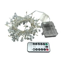 Cinvoph Christmas Lights Decorations Lights String with Clear Crystlal Decor, 75" LED Lights Covered Light Bulb for Xmas Tree Wedding Holiday Yard Garden Decor Battery Powered