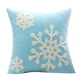 thumbnail image 1 of Cinvoph Christmas Pillow Covers Xmas Decorations 18"x18",Plush Christmas Snowflake Throw Pillow Cases Winter New Year Decor for Sofa Couch Bedroom, Blue, 1 of 6
