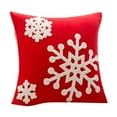thumbnail image 1 of Cinvoph Christmas Pillow Covers Xmas Decorations 18"x18",Plush Christmas Snowflake Throw Pillow Cases Winter New Year Decor for Sofa Couch Bedroom, Red, 1 of 6