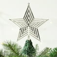 thumbnail image 1 of Cinvoph Christmas Star Tree Topper Christmas Decorative Holiday Treetop Shatterproof Star Ornament for Holiday Christmas Tree Decoration 7" Silver, 1 of 8