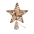 thumbnail image 1 of Cinvoph Christmas Star Tree Topper, Plug in Golden Glittered Star Tree Topper, Iron 20 Bulbs String Lights for Indoor Office Christmas New Year Holiday Tree Decoration 12", 1 of 6