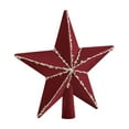 thumbnail image 1 of Cinvoph Christmas Star Tree Topper with Sequin for Holiday Decorations, Velvet Shatterproof Xmas Tree Decoration Ornament for Home Party Indoor Outdoor Decor 8" Red B, 1 of 6