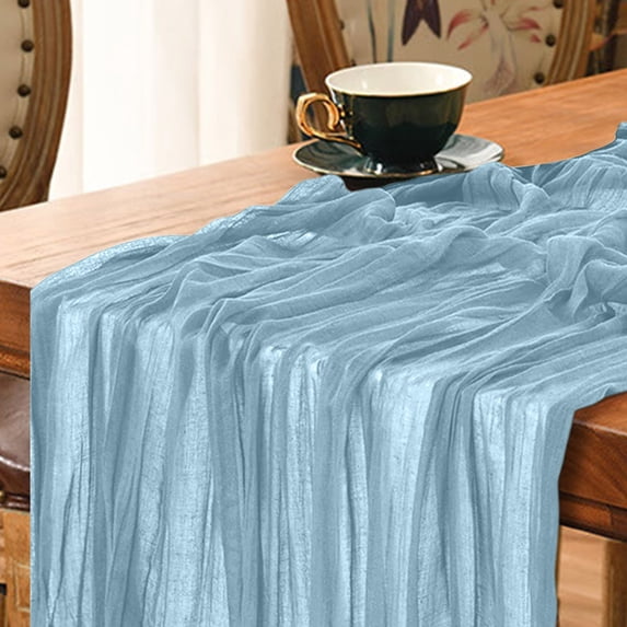 Cinvoph Christmas Table Runner Cheesecloth Table Runners Rustic Boho Table Runner for Christmas Indoor Home Kitchen Table Party Decorations 35"x71"