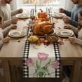 thumbnail image 1 of Cinvoph Christmas Table Runner Plaid Flower Table Runners Xmas Seasonal Holiday Table Decorations for Dinning Home Party Decor 13"x72", 1 of 6
