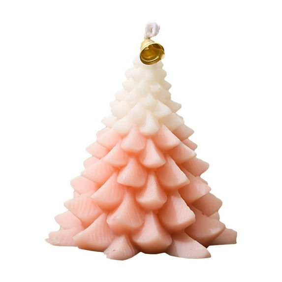 Cinvoph Christmas Tree Candles Smokeless Long Lasting Scented Candle Decorative Centerpiece for Xmas Valentine’s Day Dinner Wedding Idear for Birthday Anniversary Gift 3"x3"x5" Pink