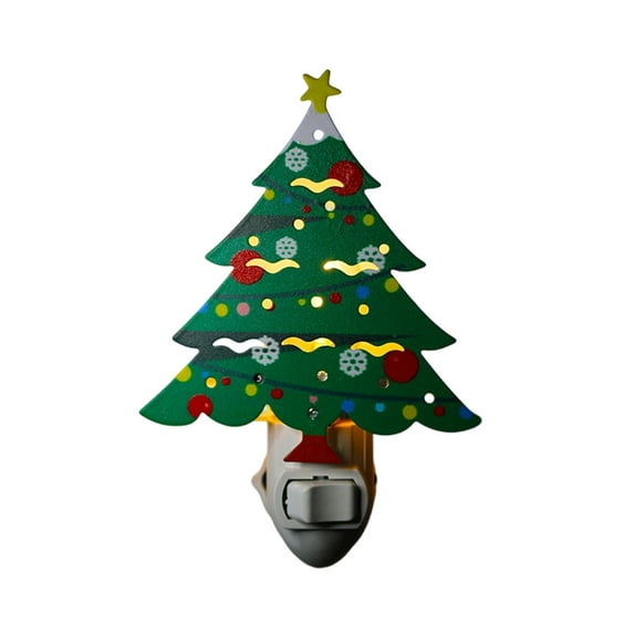 Cinvoph Christmas Tree Night Light 5.1" Christmas Decorative Xmas Tree with ON or Off Switch, Vintage Christmas Night Light for Bedroom Bathroom Living Room Porch Holiday Decor , E