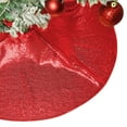 thumbnail image 1 of Cinvoph Christmas Tree Skirt 24 Inch Embroidery Sequin Tree Skirt Glittery Tree Skirts for Xmas Tree Party Favors Rustic Holiday Decorations, Red, 1 of 6