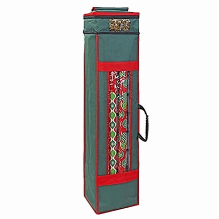 Cinvoph Christmas Wrapping Paper Organizer Storage Box Heavy Duty Organizer with for Xams Tree Holiday Festiva Ornament Organizing Bag 36"x10" Green