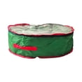thumbnail image 1 of Cinvoph Christmas Wreath Storage Bag Heavy Duty Garland Organizer with Zippered Top & Two Reinforced Handles, Clear Window Reusable Dustproof Fabric Keeps Wreath Clean Dry 24"x8" Green, 1 of 8